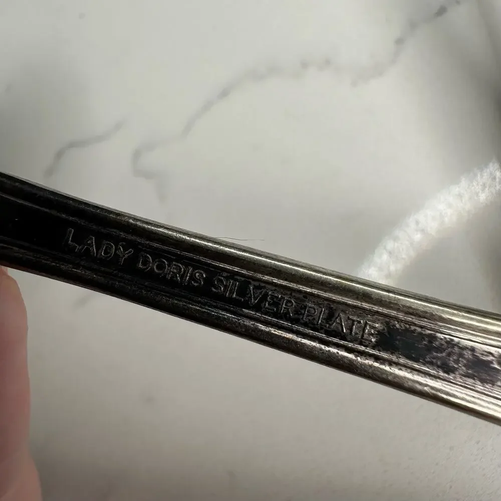 Vintage Princess Lady Doris Silverplate Meat Fork and Ladle 1929 2 Pc